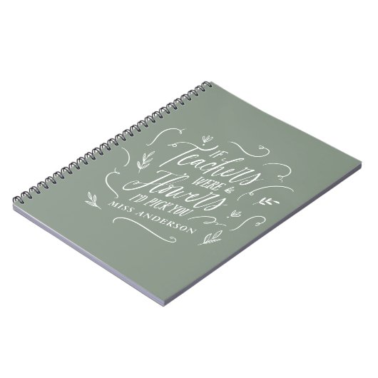 Carnet Écriture moderne élégant sage écriture verte 3 (Côté gauche)