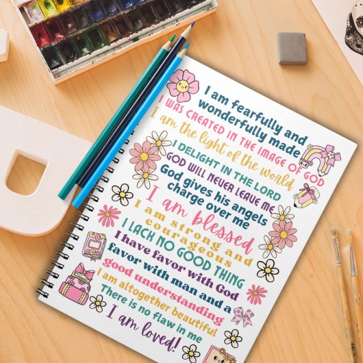 Carnet Écriture sainte d'affirmation positive pour filles