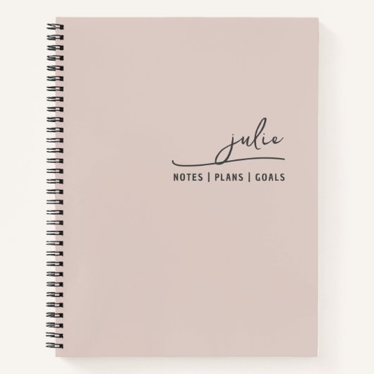 Carnet Écriture stylée rose pâle Affaires Personnel Fémin (Devant)