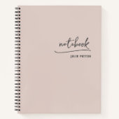 Carnet Écriture stylée rose pâle personnelle professionne (Devant)