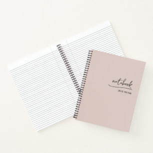 Carnet Écriture stylée rose pâle personnelle professionne