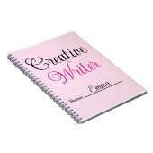 Carnet Écrivain Créatif Rose Pastel  (Côté Droit)