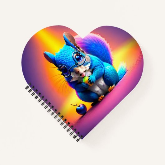 Carnet Écureuil Bleu Mangeant Un Fruit (Devant)