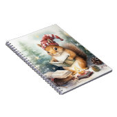 Carnet Écureuil de Noël lisant (Côté Droit)