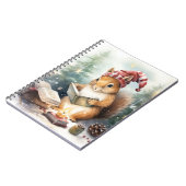 Carnet Écureuil de Noël lisant (Côté gauche)