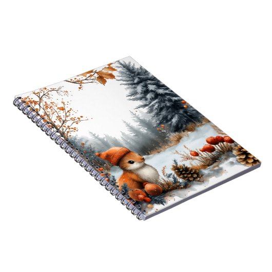 Carnet Écureuil d'hiver dans une forêt givré (Côté Droit)