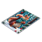 Carnet Écureuil rouge mignon dans des boules de Noël sucr (Côté gauche)