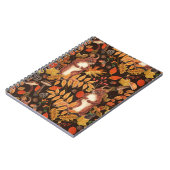 Carnet Écureuils automnaux et flore sur brun foncé (Côté gauche)