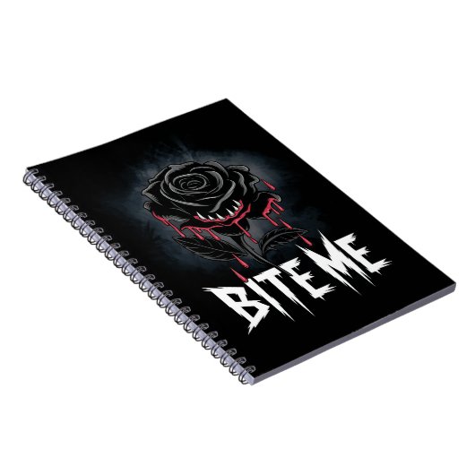 Carnet Edgy 'Bite Me' Design Rose gothique (Côté Droit)