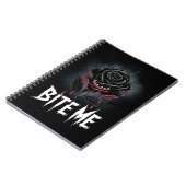 Carnet Edgy 'Bite Me' Design Rose gothique (Côté gauche)