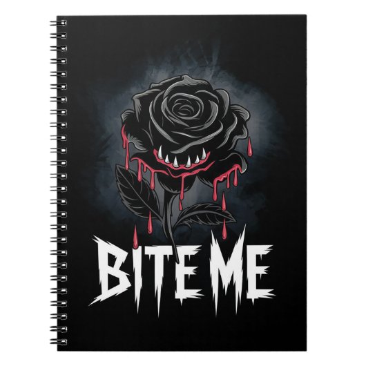 Carnet Edgy 'Bite Me' Design Rose gothique (Devant)