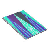 Carnet Edgy Blue Purple Cyan Chevron Art Imprimer (Côté Droit)