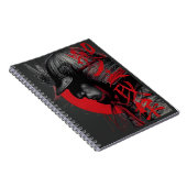 Carnet Edgy Samurai Warrior Japanese Ink Red Sun Notebook (Côté Droit)