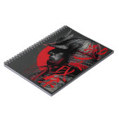 Carnet Edgy Samurai Warrior Japanese Ink Red Sun Notebook (Côté gauche)
