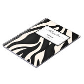 Carnet Editable Animal Zebra Black White (Côté gauche)