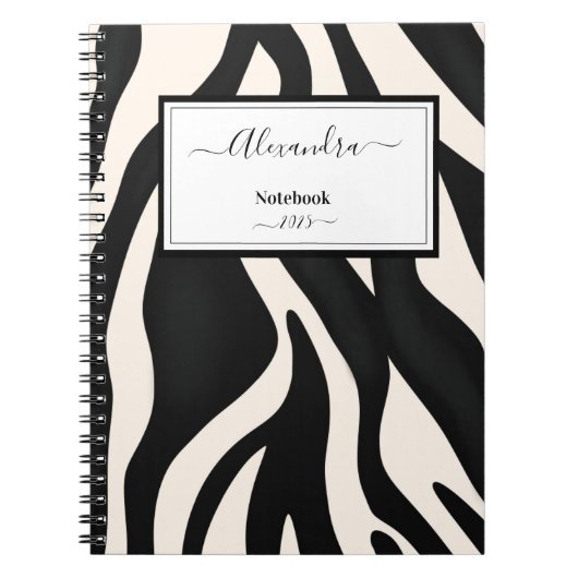 Carnet Editable Animal Zebra Black White (Devant)