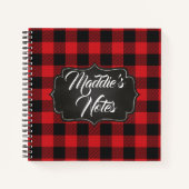 Carnet ÉDITABLE Buffle rouge et noir Plaid Personnalisé (Devant)