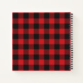 Carnet ÉDITABLE Buffle rouge et noir Plaid Personnalisé (Dos)