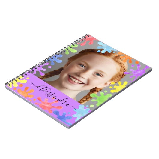 Carnet Editable Pastel Splash Custom Photo Frame  (Côté gauche)