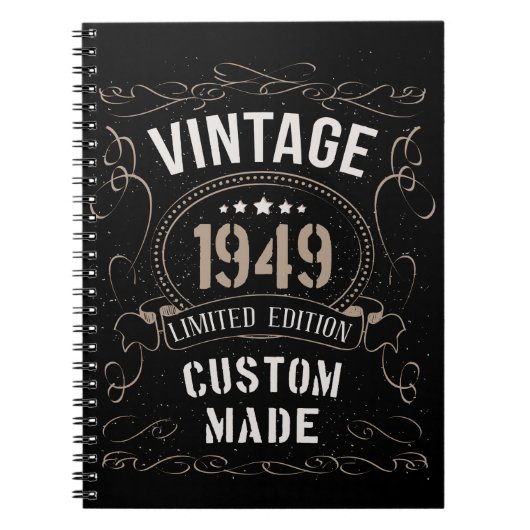 Carnet Édition limitée vintage 1949 sur mesure (Devant)
