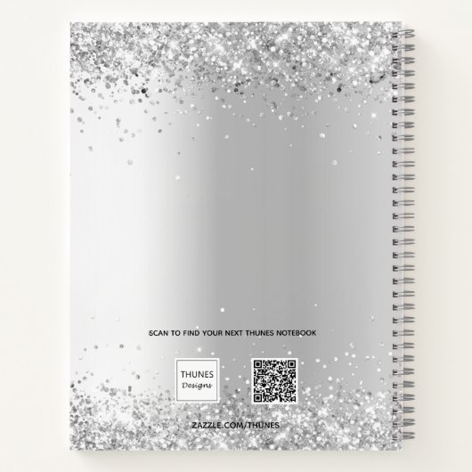 Carnet Eeucalyptus blanc argenté élégant (Dos)