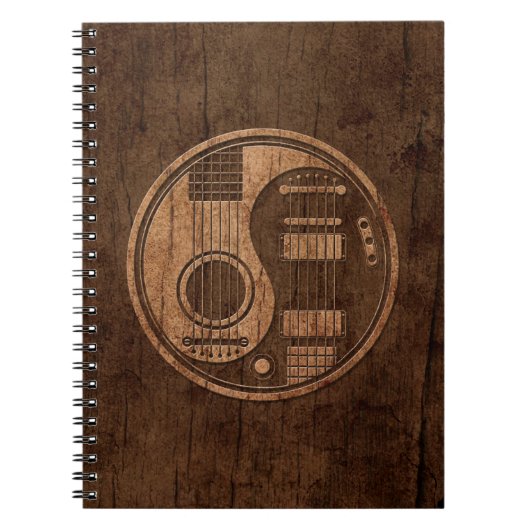 Carnet Effet acoustique en bois de Yin Yang de guitares (Devant)