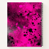Carnet Effet de taches de peinture rose et noir (Dos)