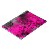 Carnet Effet de taches de peinture rose et noir (Côté gauche)