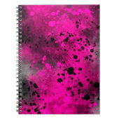 Carnet Effet de taches de peinture rose et noir (Devant)