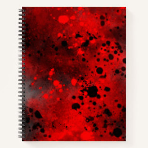 Carnet Effet de taches de peinture rouge et noir