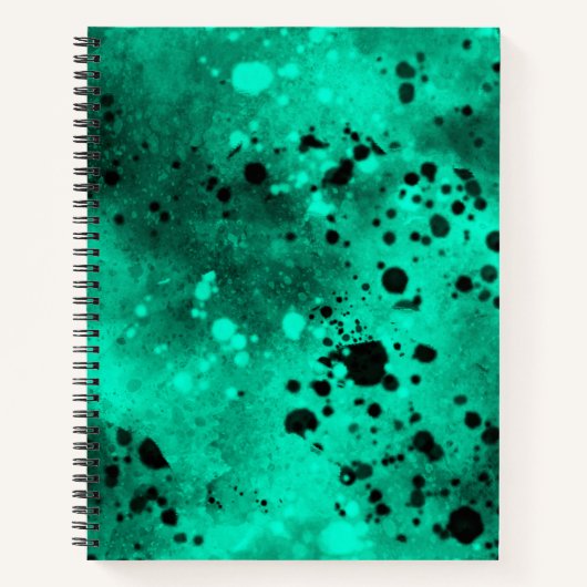 Carnet Effet de taches de peinture vert et noir (Devant)