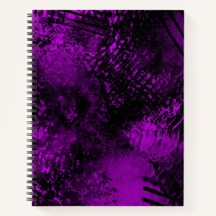 Carnet Effet de taches de peinture Violet et Noir
