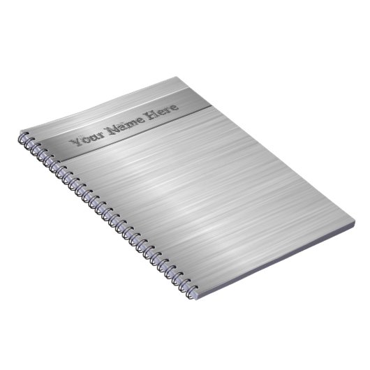 Carnet Effet en acier balayé - bloc - notes (Côté Droit)