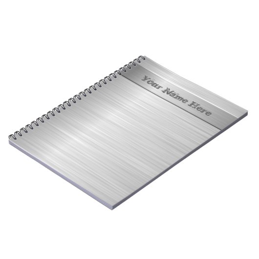 Carnet Effet en acier balayé - bloc - notes (Côté gauche)