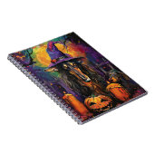 Carnet Éffrayant Afghan Hound Halloween sorcière et Citro (Côté Droit)