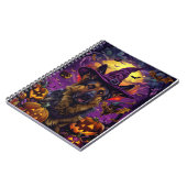 Carnet Éffrayant allemand berger Halloween sorcier Citrou (Côté gauche)