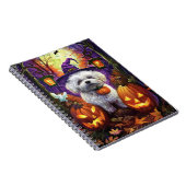 Carnet Éffrayant Bichon Frise Halloween sorcière et Citro (Côté Droit)