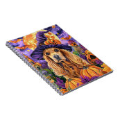 Carnet Éffrayant Cocker Spaniel Dog Halloween Witch Citro (Côté Droit)