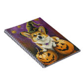 Carnet Éffrayant Corgi Chien Halloween Citrouille sorcier (Côté Droit)