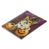 Carnet Éffrayant Corgi Chien Halloween Citrouille sorcier (Côté gauche)