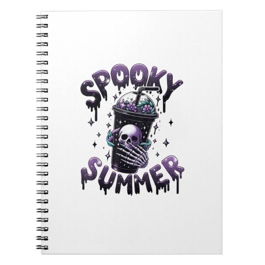 Carnet Éffrayant été drôle mème Squelette Squelette Café  (Devant)