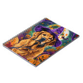 Carnet Éffrayant Golden Retriever Halloween sorcier Citro (Côté gauche)