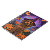 Carnet Éffrayant Goldendoodle Chien Halloween Citrouille  (Côté gauche)