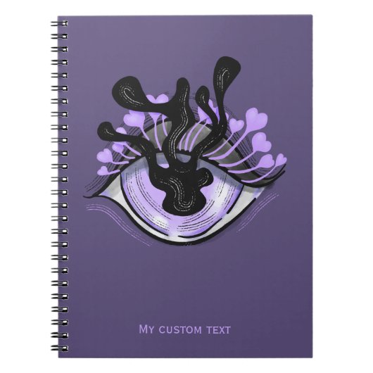 Carnet Éffrayant Gothique Violet Oeil Halloween Art (Devant)