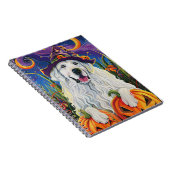 Carnet Éffrayant Grand Pyrénées Chien Halloween Citrouill (Côté Droit)