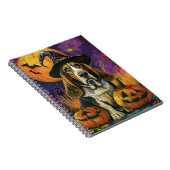 Carnet Éffrayant Halloween Hound Sorcière Et Citrouille (Côté Droit)