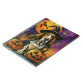Carnet Éffrayant Halloween Hound Sorcière Et Citrouille (Côté gauche)