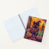 Carnet Éffrayant Keeshond Chien Halloween sorcière et Cit (Intérieur)