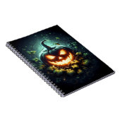 Carnet Éffrayant nature brillant Halloween citrouille (Côté Droit)