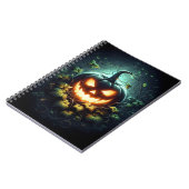 Carnet Éffrayant nature brillant Halloween citrouille (Côté gauche)